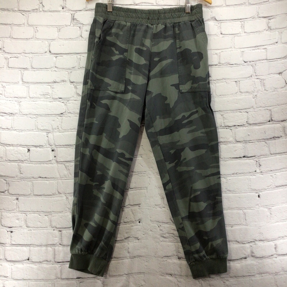 Splendid Lounge Pants Womens Sz M Medium Green Camo Missing‎ Drawstring